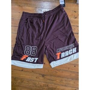 Copper Rivet Active‎ Mens 2XL Brown Mesh Athletic Shorts Challenge Track NWT